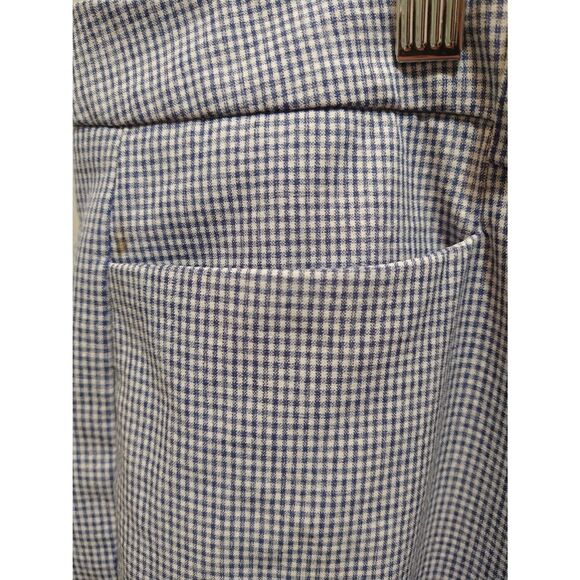 TOMMY HILFIGER WOMENS 16 BLUE DRESS PANTS PLAID CHECKER MID-RISE BUSINESS CASUAL - Picture 4 of 7